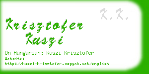krisztofer kuszi business card